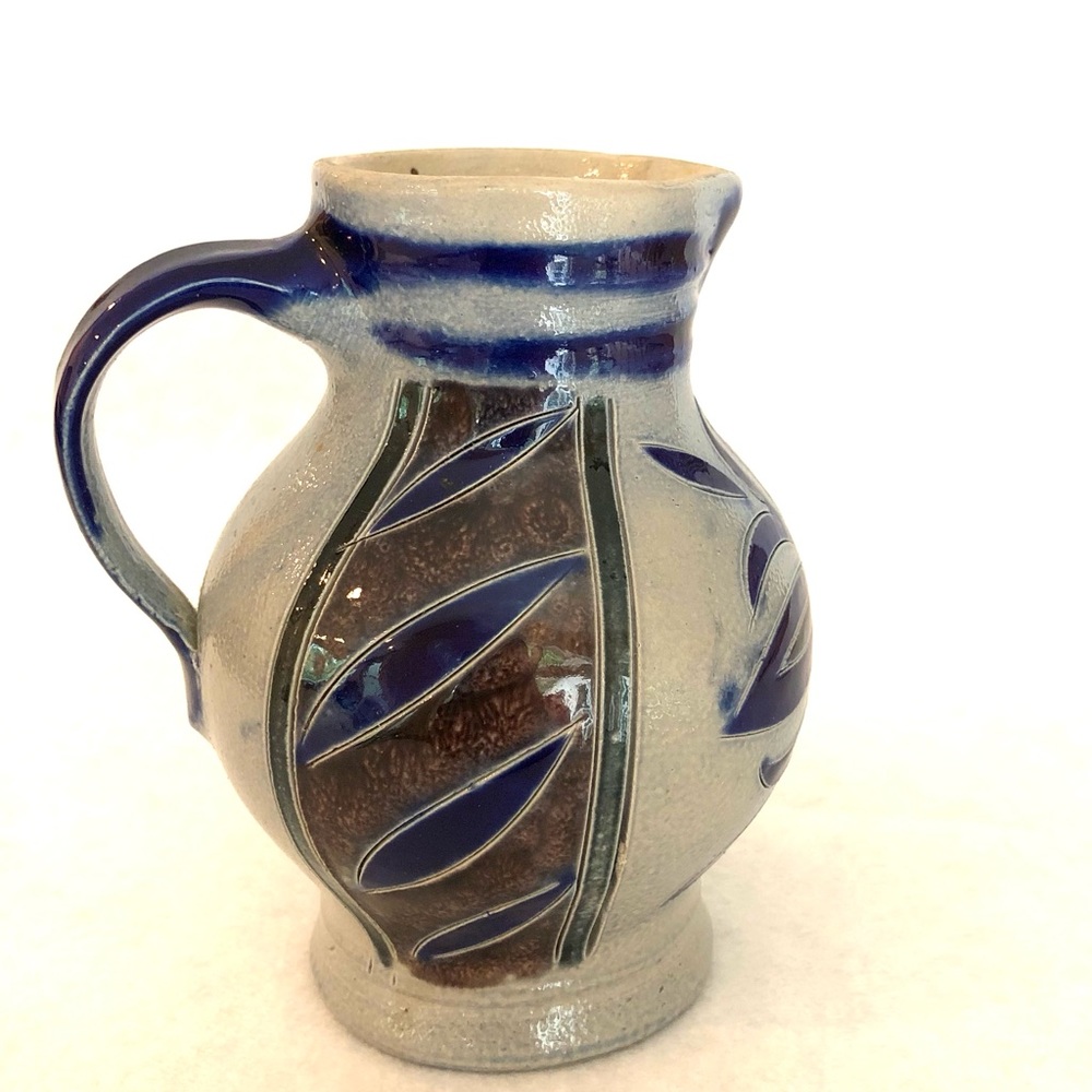 Vintage German Zoller Salt Glaze Handarbeit Handmade Pottery Pitcher